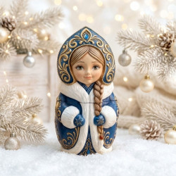 Матрешка Снегурочка, форма для гипса Матрешка Снегурочка, форма для гипса
